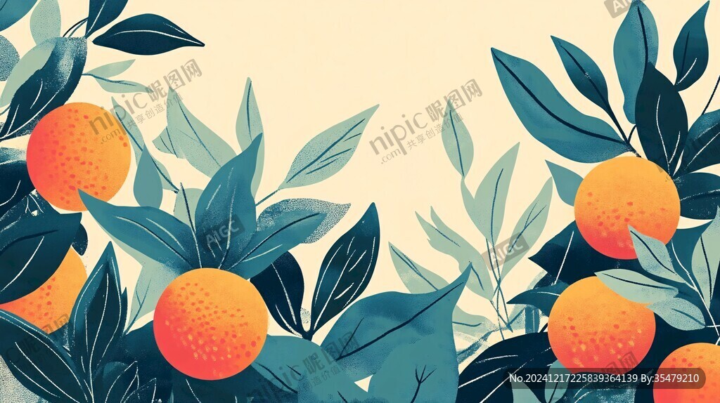 砂糖橘插画设计