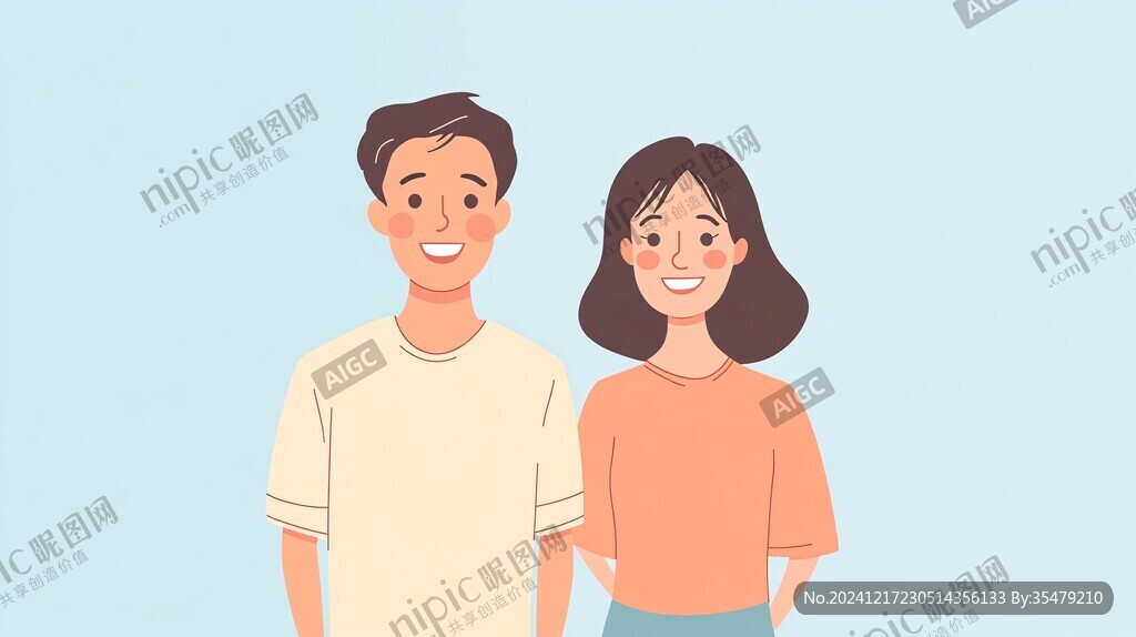 扁平人物男女
