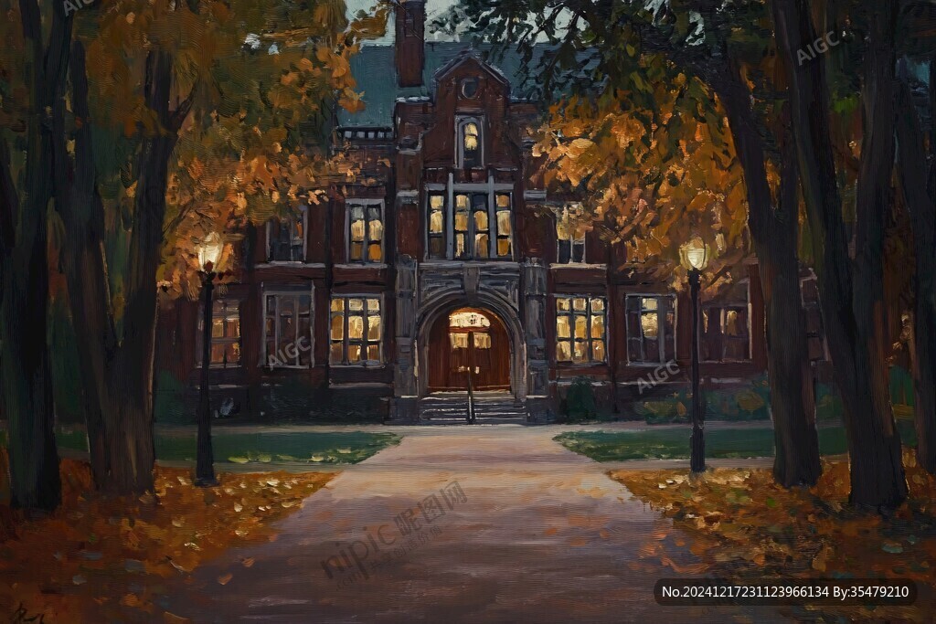 普林斯顿大学插画背景