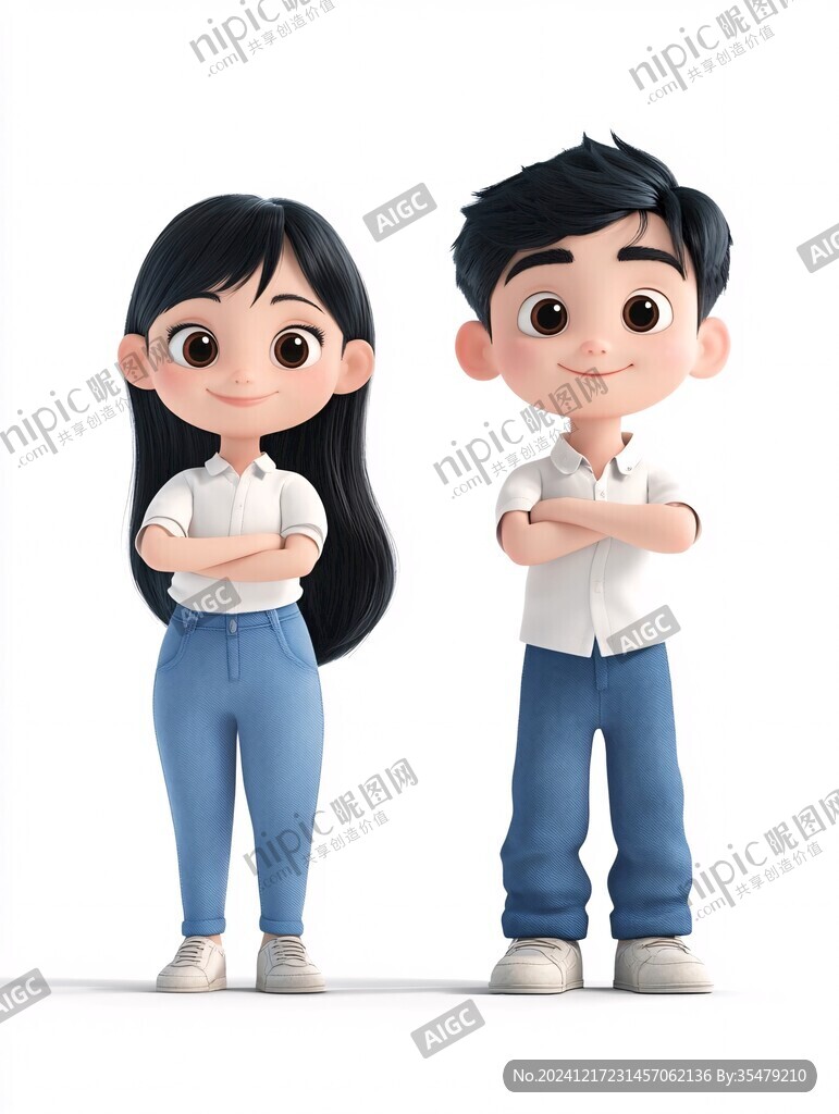 3d男女卡通形象