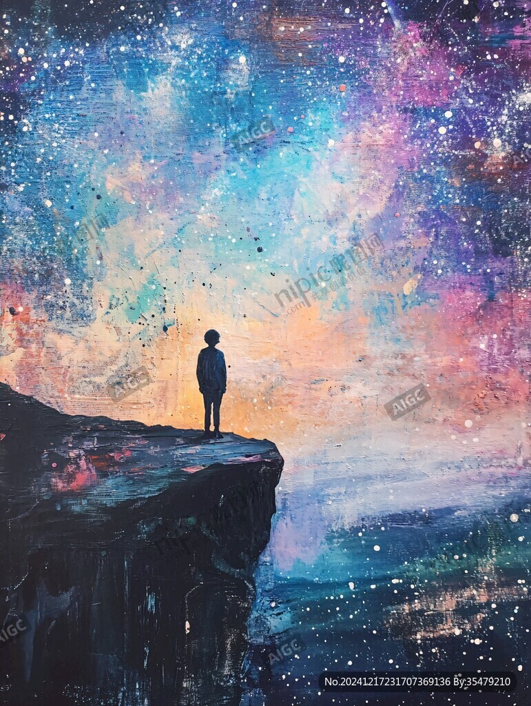 星辰大海男孩背影