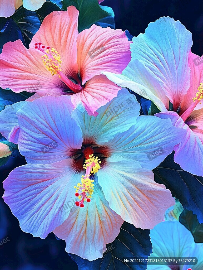 芙蓉花装饰画
