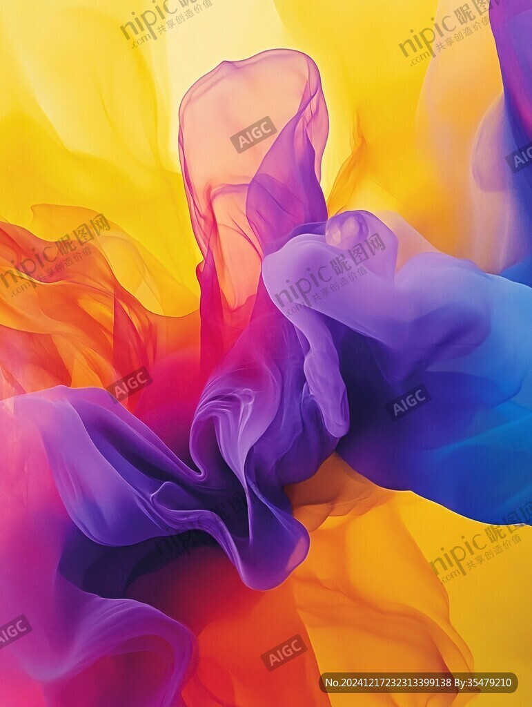渐变抽象流体装饰画