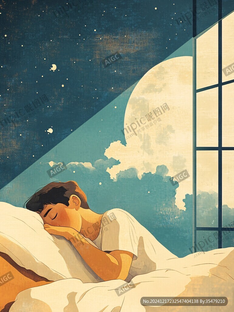 睡眠保健品插画