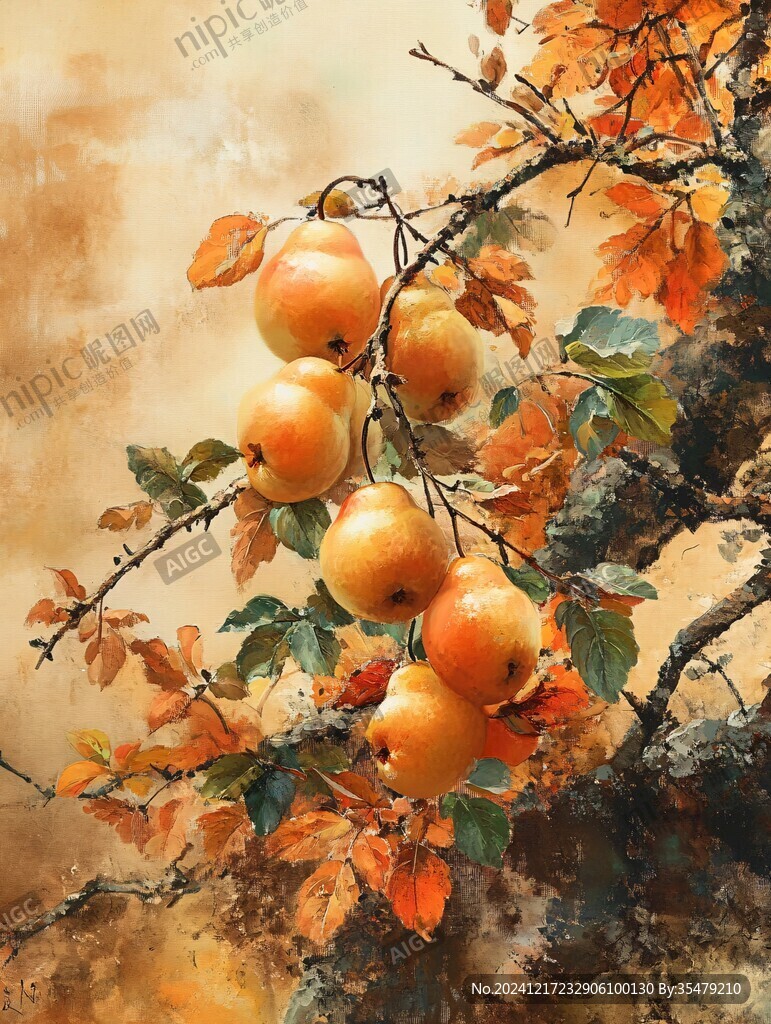 画意柿枝