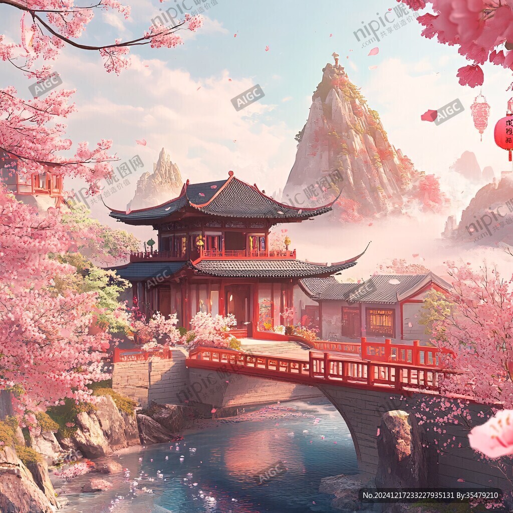 古风场景春暖花开