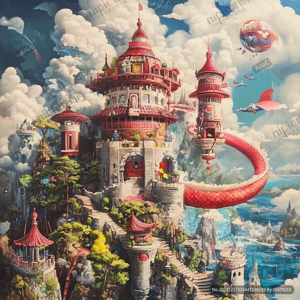梦幻城堡插画