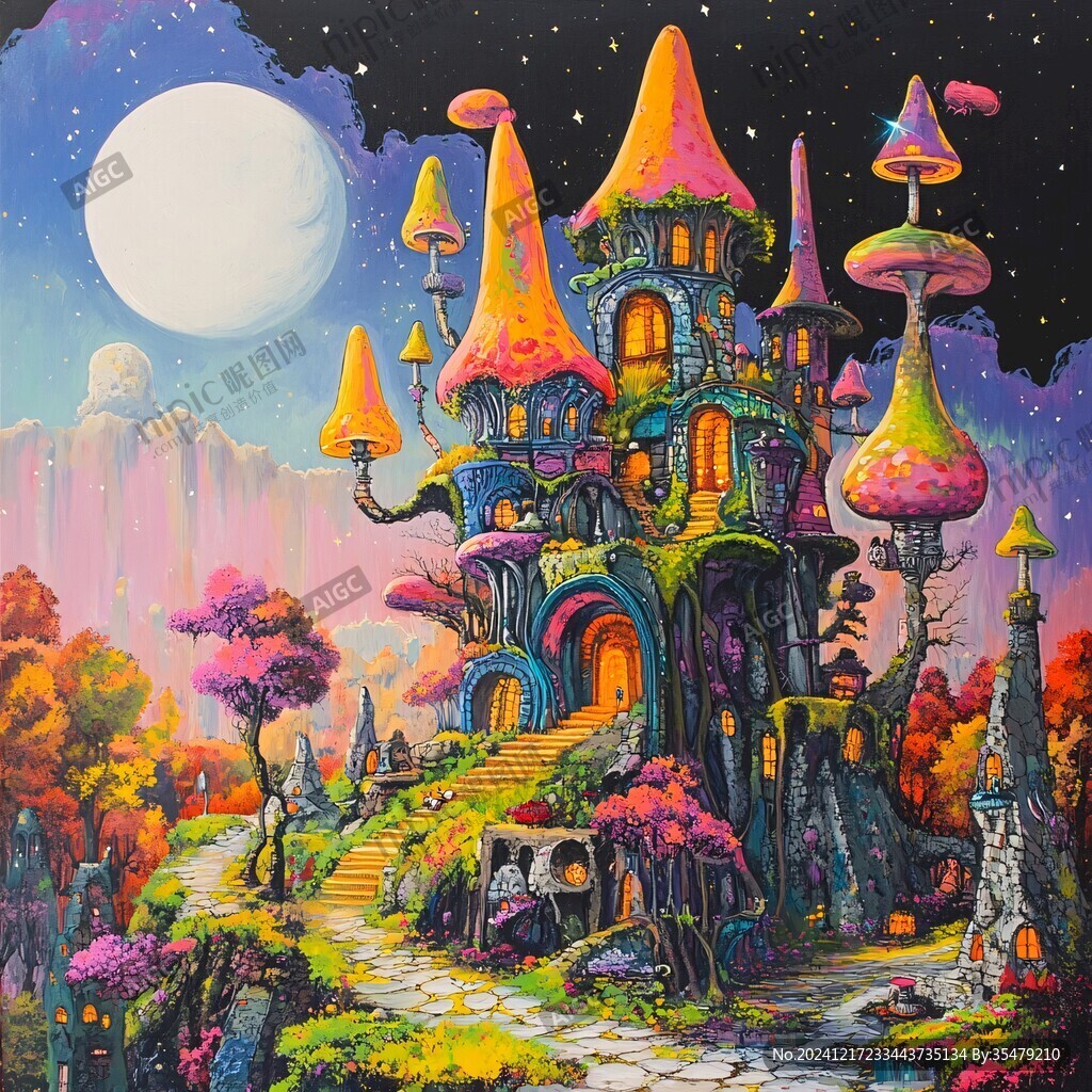 梦幻城堡插画
