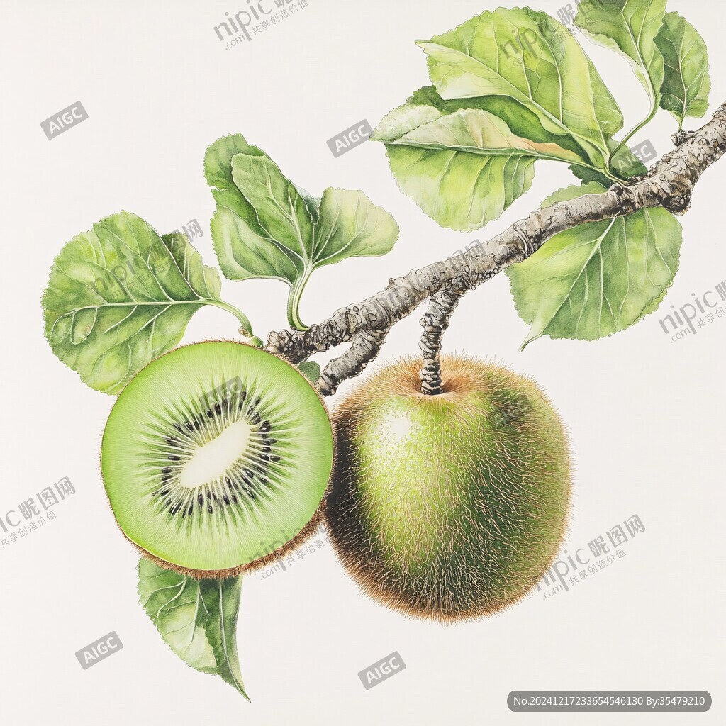 奇异果插画彩绘