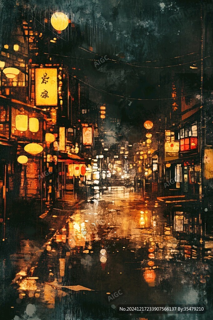 雨巷插画