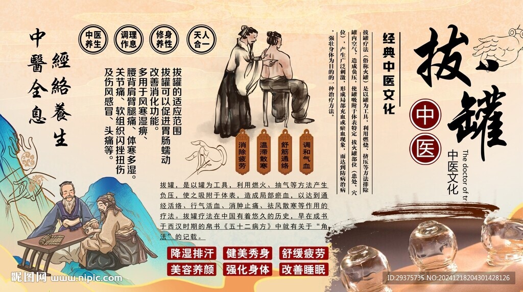 拔罐背景墙