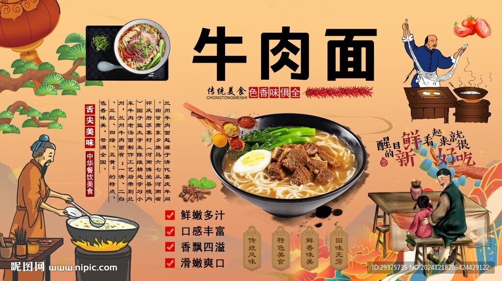 牛肉面背景墙