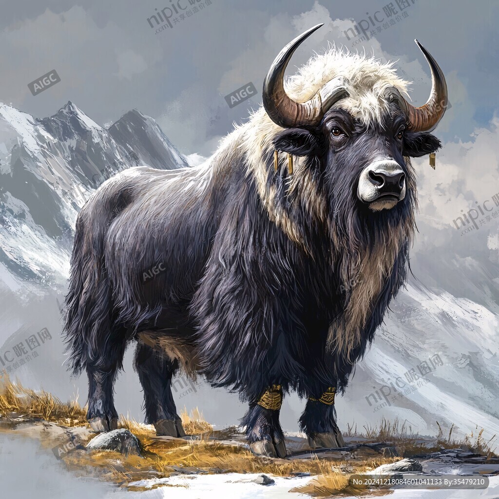 野牦牛插画