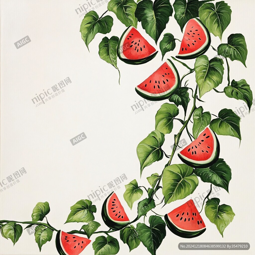 西瓜墙画
