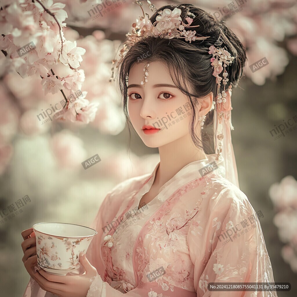 粉色汉服