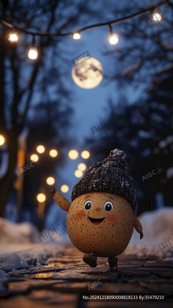 夜晚路边装饰灯球