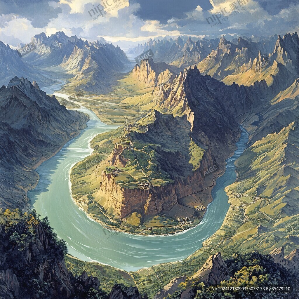 黄河流域插画