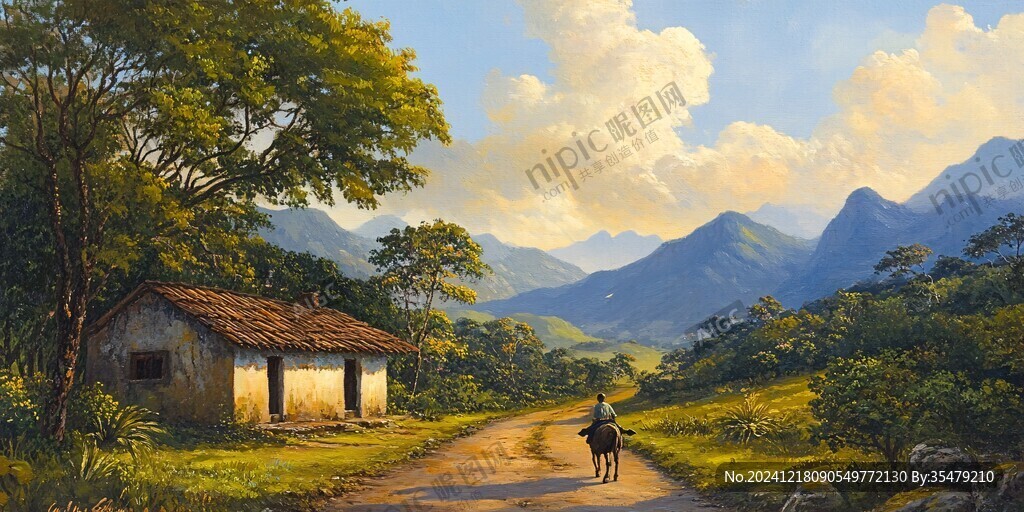 乡村场景插画