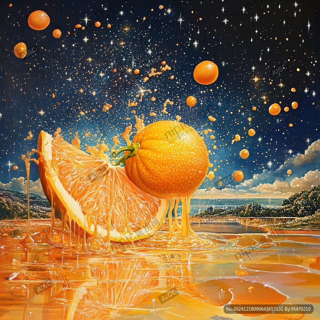 黄金葡萄柚插画
