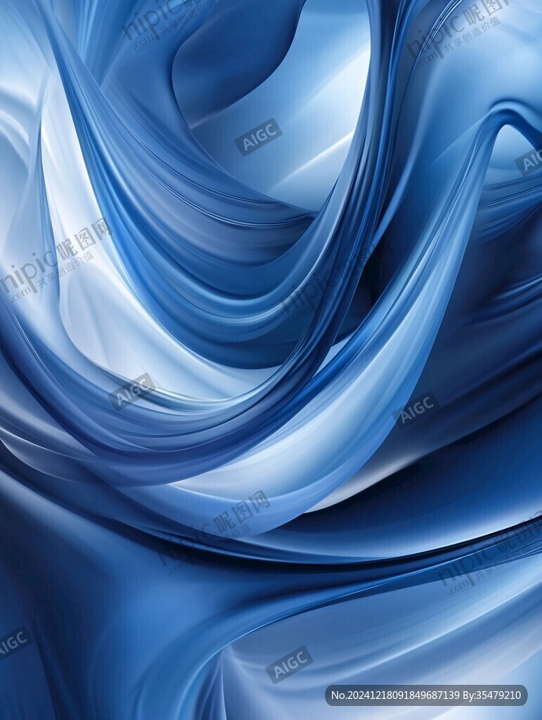 蓝色动感丝绸背景