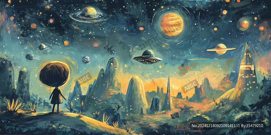 外星球幻想场景插画