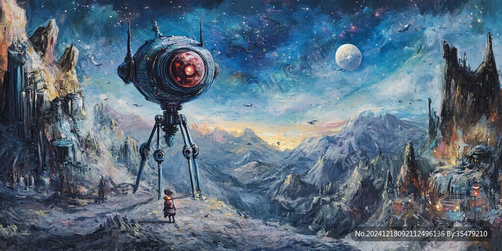 外星球幻想场景插画