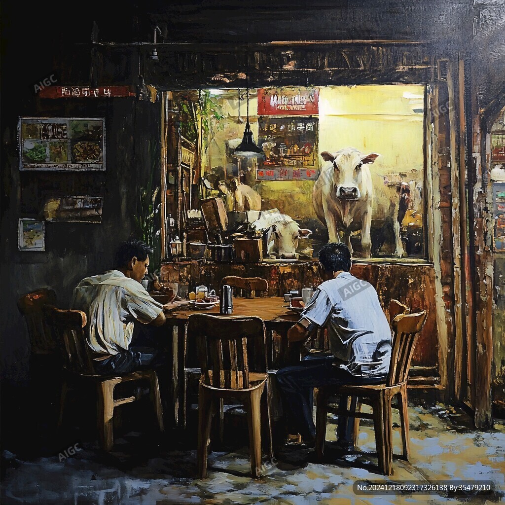 羊肉店壁画