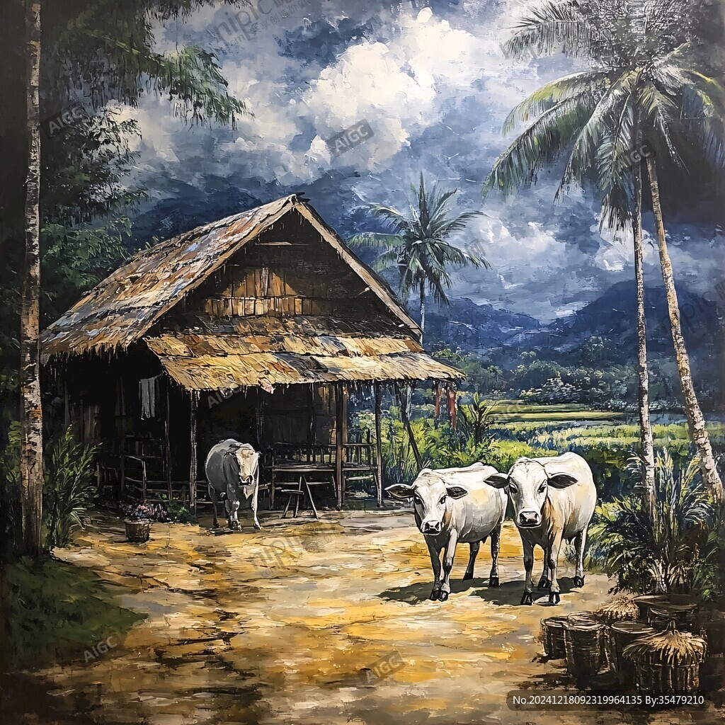 农村场景壁画