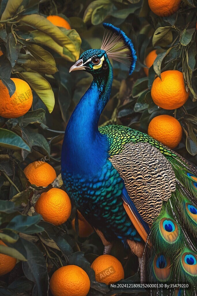 插画百鸟朝凤