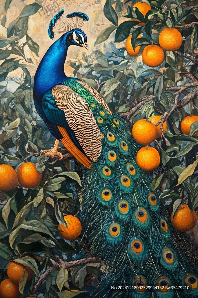 手绘工笔画花鸟画油画