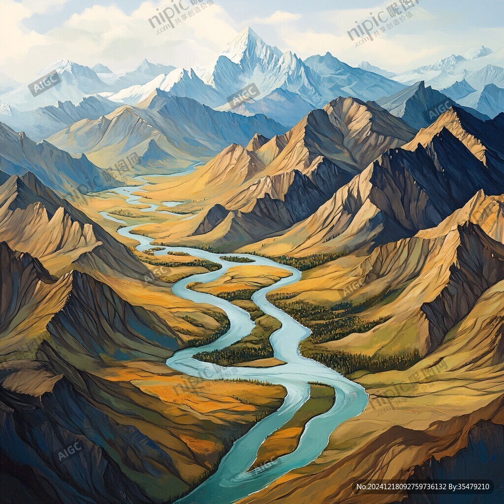 黄河流域插画