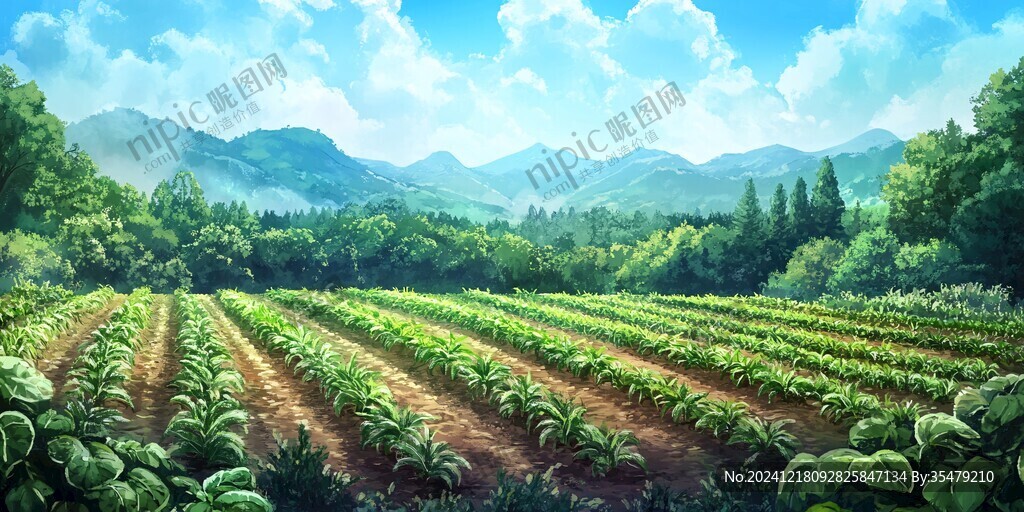 种植基地插画包装