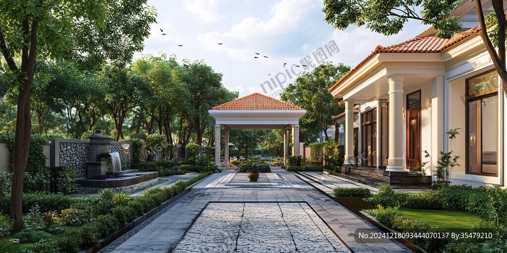 别墅庭院3dsmax