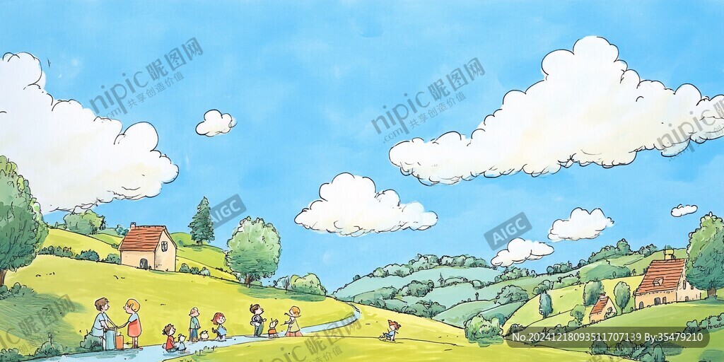 草原绘本插画