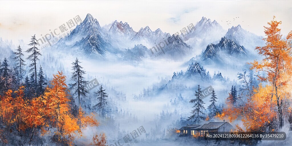 秋景墙画