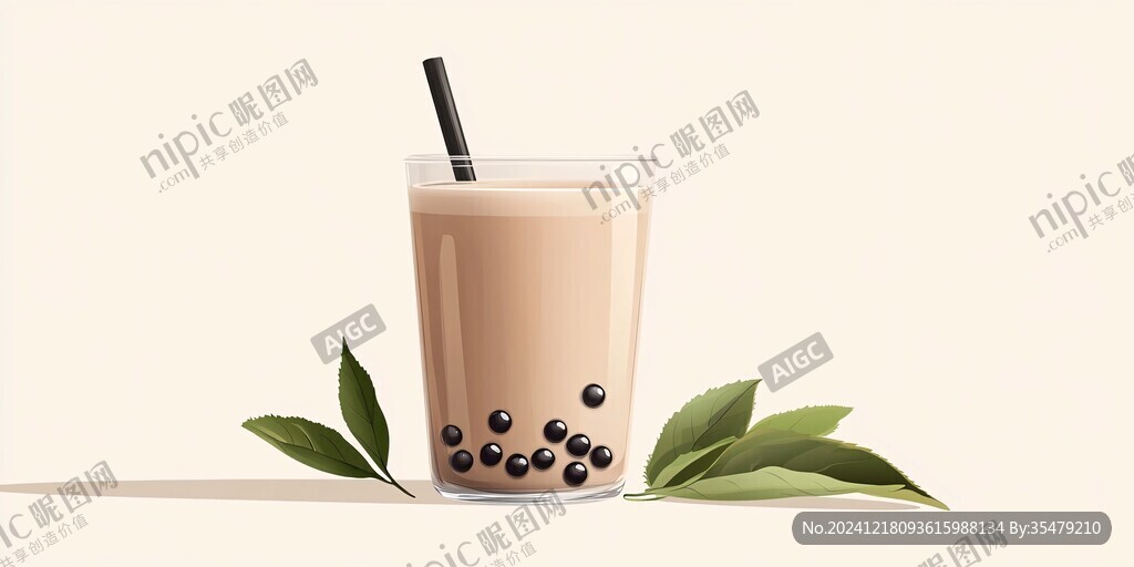 手绘珍珠奶茶
