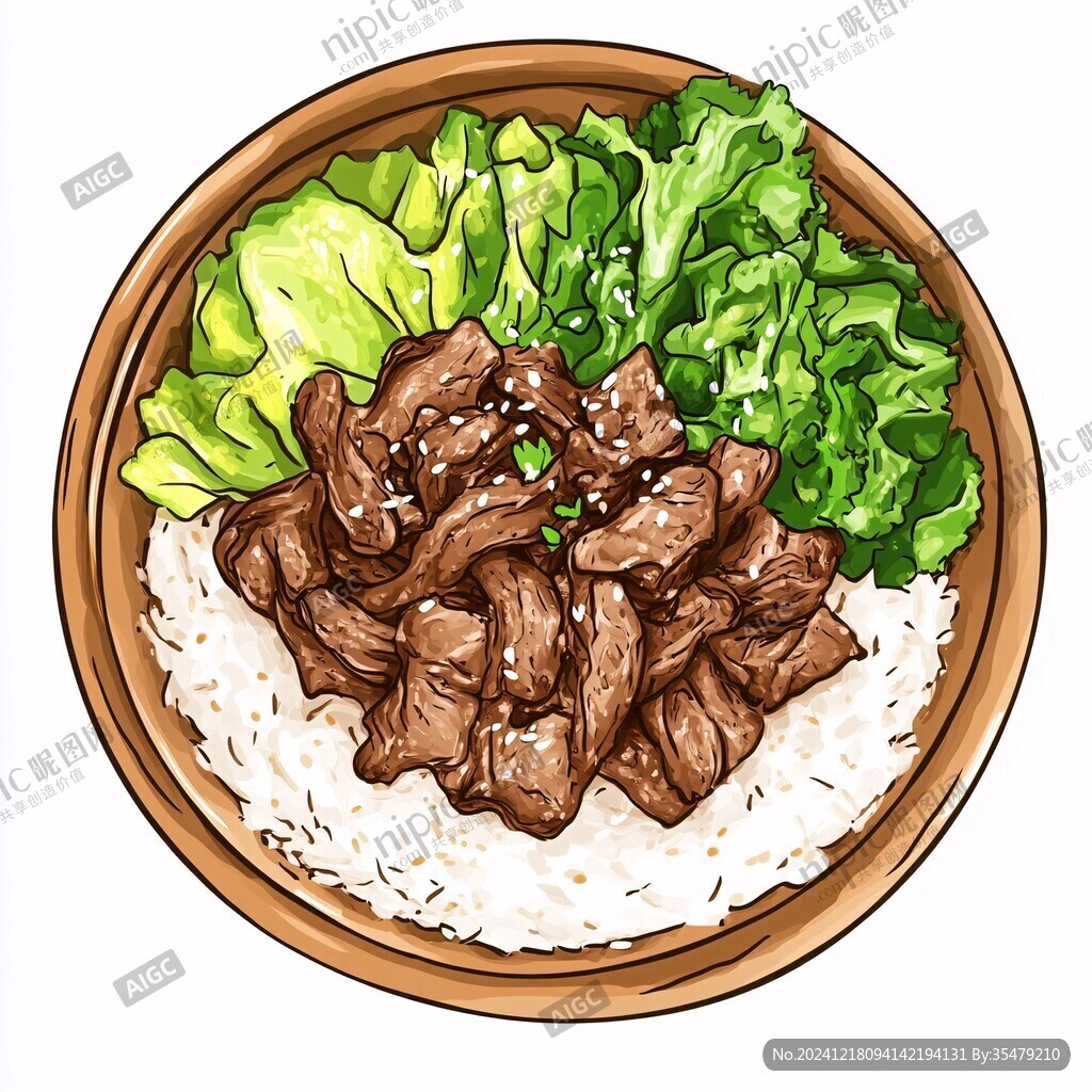 烧肉饭插画