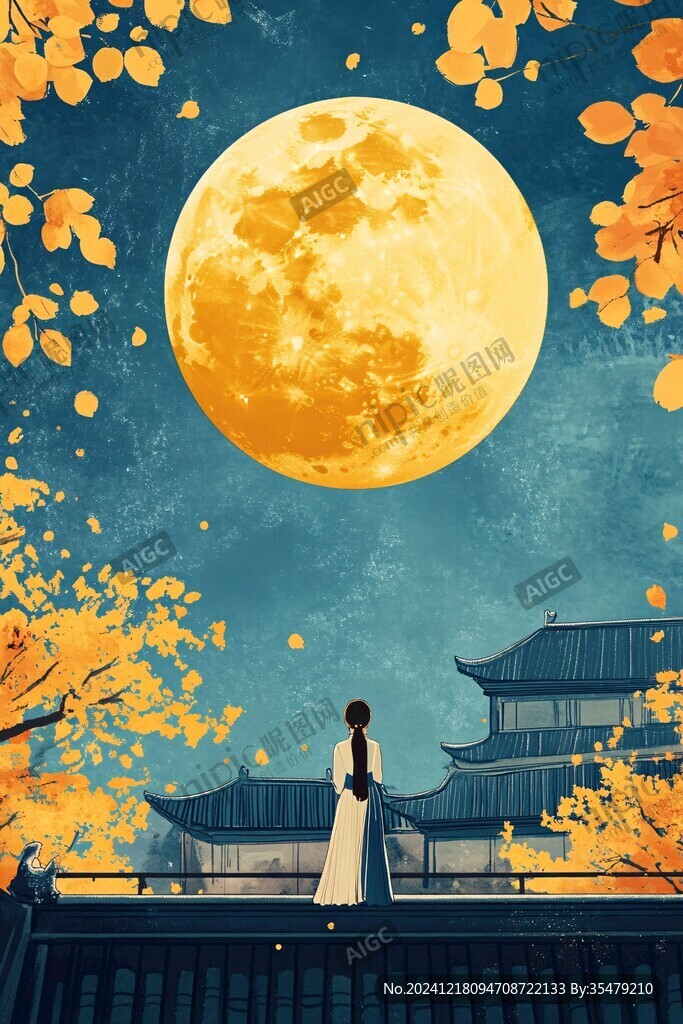 中秋人物建筑