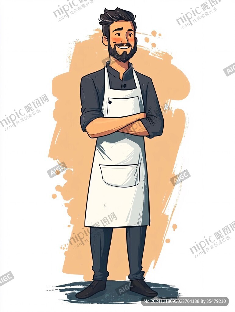 男厨师插画