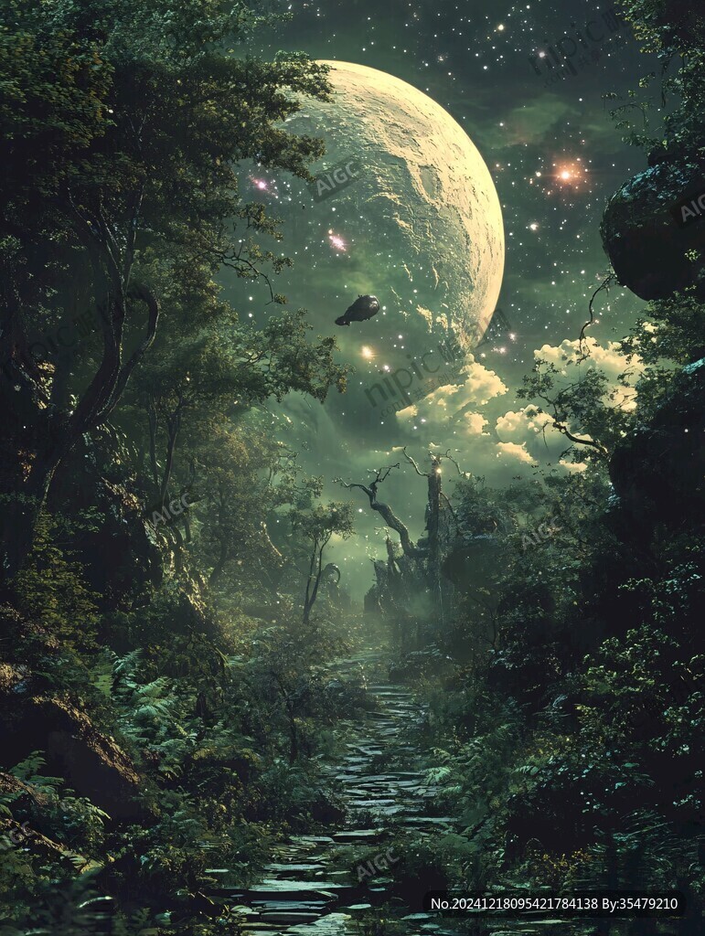 星月河幻想插画