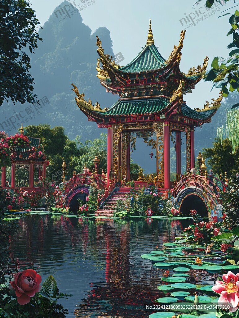 宫殿楼阁仙境仙人大殿