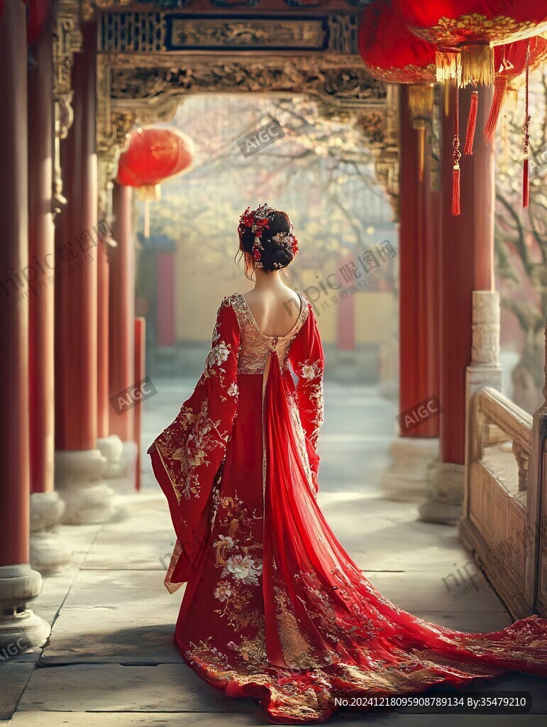 美女背影古典