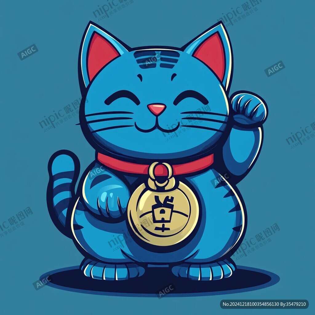 招财猫插画设计