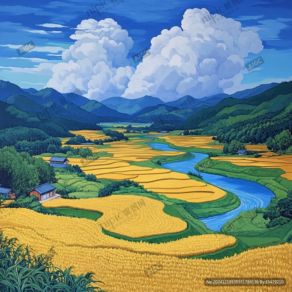 田园风光插画
