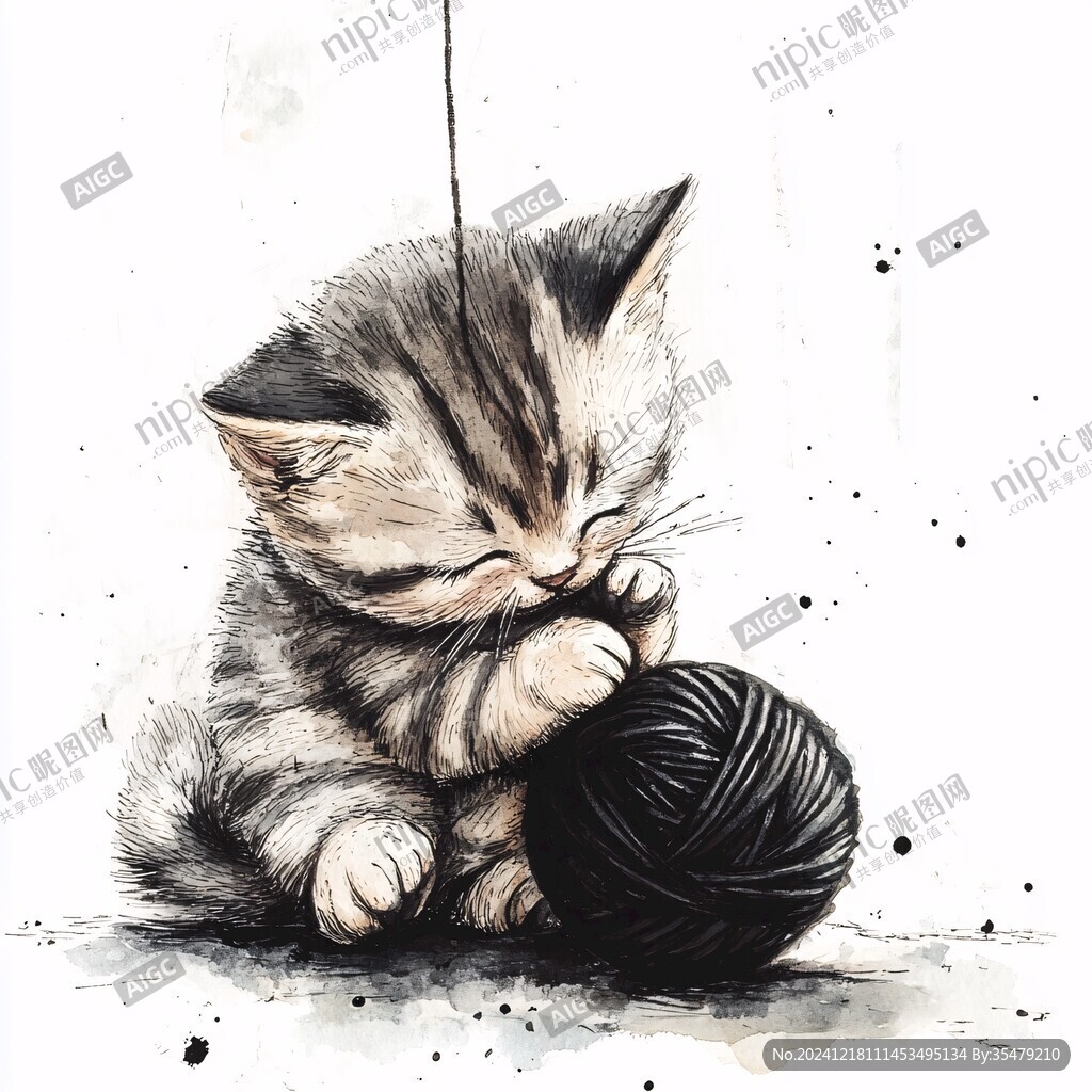 小猫q版手绘萌宠