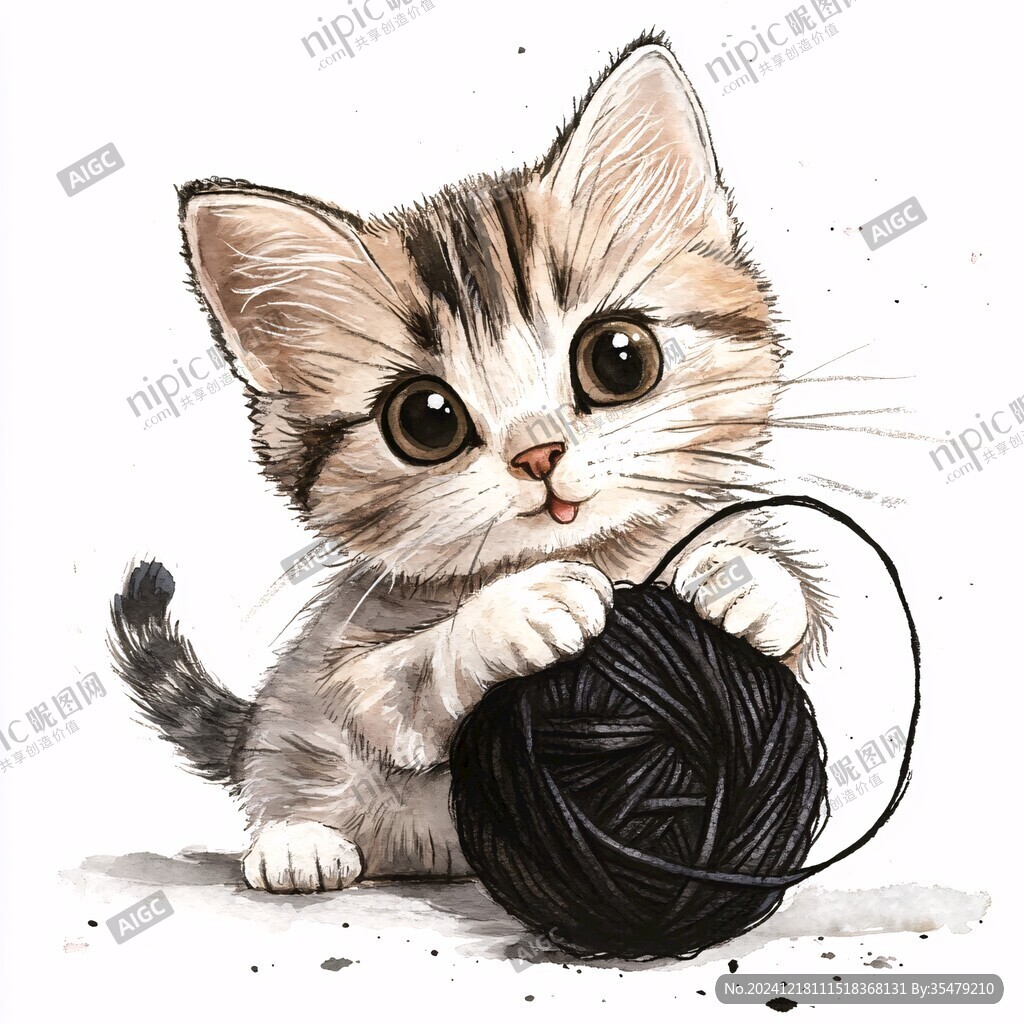 小猫q版手绘萌宠