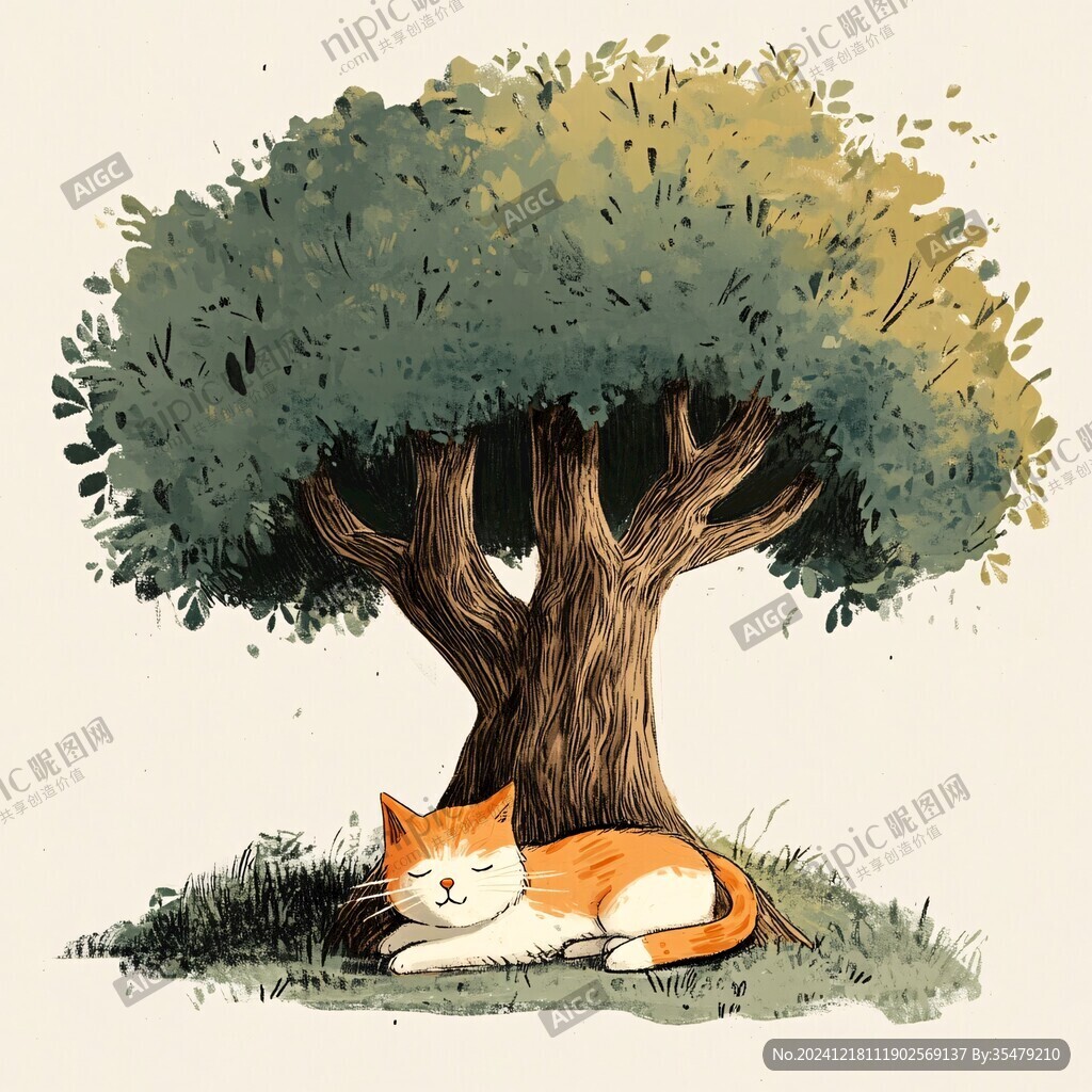 树下一只猫