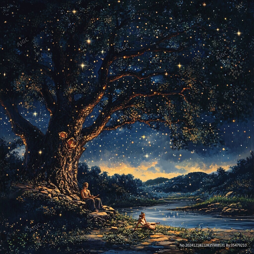梦幻夜晚立体画