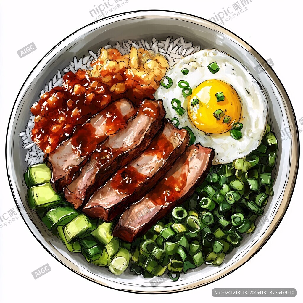 手绘卤肉饭