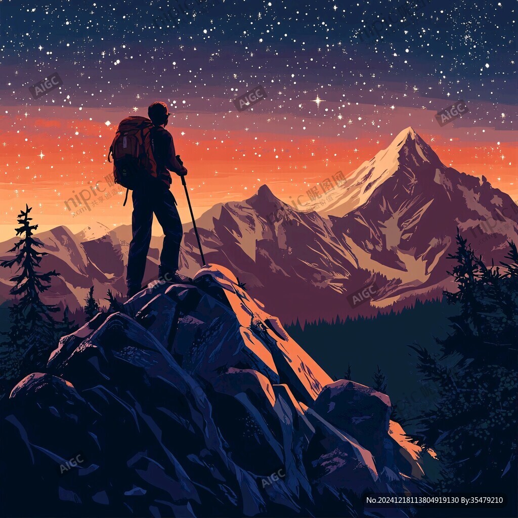 登山插画